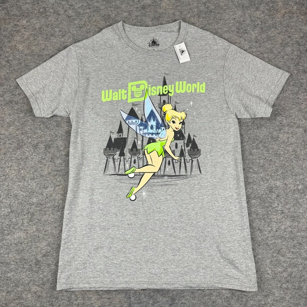 Disney Parks Tinker Bell Walt Disney World T-Shirt Gray Womens Small S